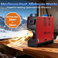 MUDIRO LS-1 8KW Air Diesel Heater with bluetooth App Control & Adapter Auto Start-Stop 110V-240V AC 12V/24V DC for Camping, RV, Tent