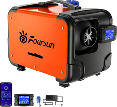 Foursun All‑in‑One‑Diesel‑Luftheizer 8 kW 12V, APP‑&‑Bluetooth‑Steuerung, Höhenanpassung bis 5000 m, Mehrsprachige Sprachausgabe, Parkheizung für Wohnmobil, LKW, Zelt, Boot, Garage