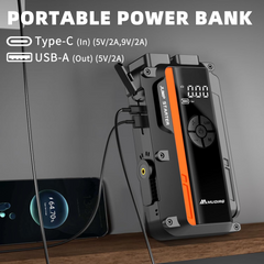 MUDIRO M-JA1 Car Jump Starter with Air Compressor 4000A 150PSI, Battery Jumper Starter Portable(10L Gas/8L Diesel), 12V Jump Box Battery Charger