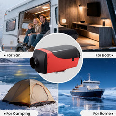 Diesel Heater 5-8KW 12V/24V with 10L Fuel Tank, App Control, LCD Monitor, Silencer for Motorhome, Portable