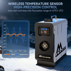 Diesel Heater 12 V/24 V/230 V 8 KW with CO Protection (Auto Shut-Off & Alarm), Bluetooth/Remote Control, TFT Display, Car Height Adjustment, China Auxiliary Heater for Camping, Motorhome, Tent