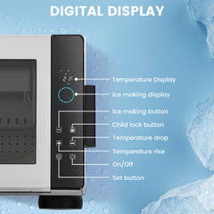 Mudiro 12V Car Refrigerator with Ice Maker 45L Car Refrigerator with Casters for Camping, Travel, Outdoor, Home