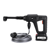 MUDIRO 4.0Ah 200Bar 3500W High Pressure Cordless Car Washer 6-in-1 Multi-Function Nozzle Car Cleaning Water Gun