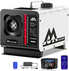 Mudiro M-5S Diesel Heater 12V/24V/110V 8KW with Auto Shut-off & Alarm, Thermostat, Bluetooth/Remote, Auto Altitude Adjustment, for Camping, RV, Tent