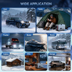 Mudiro M-5S Diesel Heater 12V/24V/110V 8KW with Auto Shut-off & Alarm, Thermostat, Bluetooth/Remote, Auto Altitude Adjustment, for Camping, RV, Tent