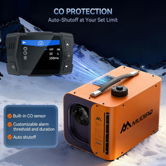 Mudiro M-5S Ultra Diesel Heater 12V/24V/110V 8KW with Auto Shut-off & Alarm, Thermostat, Bluetooth/Remote, Auto Altitude Adjustment, for Camping, RV, Tent