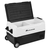 Mudiro 12 Volt Refrigerator with Bluetooth function 12V Car Fridge 35L(37QT) 55L(58QT) -4℉~68℉ Freezer Compressor Cooler 12/24V DC & 100-240V AC,Removable Divider, Car Fridge For Car, Camping, Travel, Fishing, Outdoor or Home