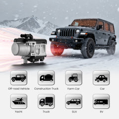 12V5KW MUDIRO Diesel/Gasoline Fuel Liquid Heater 500m RF Remote Control LCD Switch Brushless Water Pump Preheater For Trucks Van