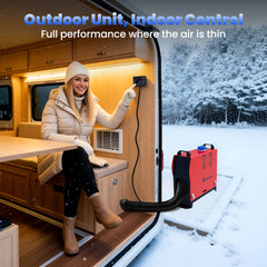 MUDIRO LS-1 8KW Air Diesel Heater with bluetooth App Control & Adapter Auto Start-Stop 110V-240V AC 12V/24V DC for Camping, RV, Tent