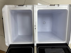 MUDIRO  Portable Car Refrigerator, 12 Volt Car Fridge, 50L Portable Dual Zone Freezer