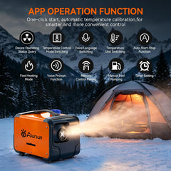 Foursun All‑in‑One‑Diesel‑Luftheizer 8 kW 12V without Adapter, APP‑&‑Bluetooth‑Steuerung, Höhenanpassung bis 5000 m, Mehrsprachige Sprachausgabe, Parkheizung für Wohnmobil, LKW, Zelt, Boot, Garage
