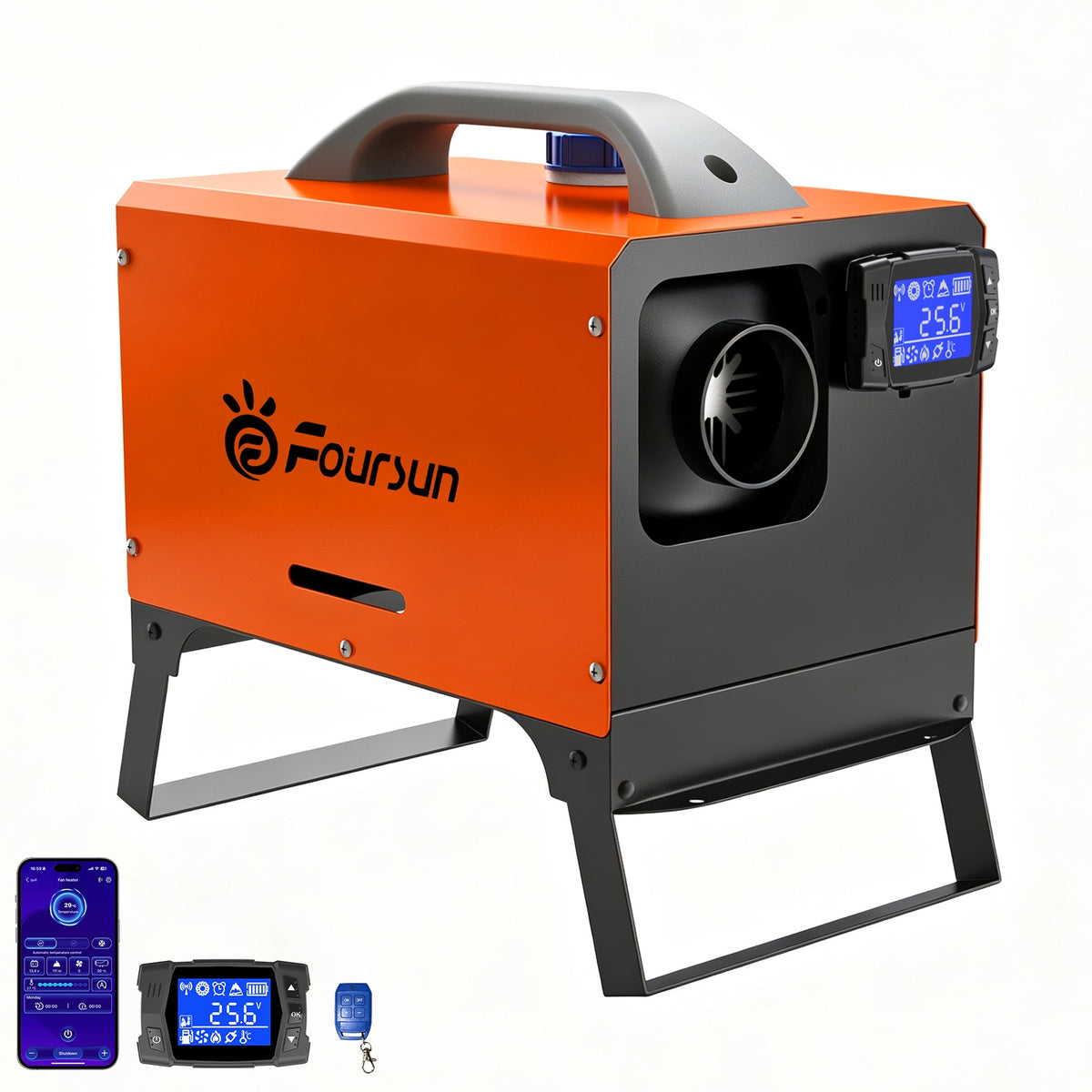 Diesel Air Heater without Adapter with Bottom Bracket for Easy Installation, 12V/24V, APP/Remote/LCD 3-Way Smart Control, Auto Altitude Adjust up to 5000m, 7 Quick Functions, for RV Truck Camper Van Boat Tent Garage