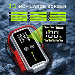 M-ONE Jump Starter 6000A, 12V Battery Jumper Starter Portable(All Gas/10L Diesel), Jump Box for Car, Lights, Compact & Powerful