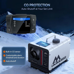 Mudiro M-5S Diesel Heater 12V/24V/110V 8KW with Auto Shut-off & Alarm, Thermostat, Bluetooth/Remote, Auto Altitude Adjustment, for Camping, RV, Tent