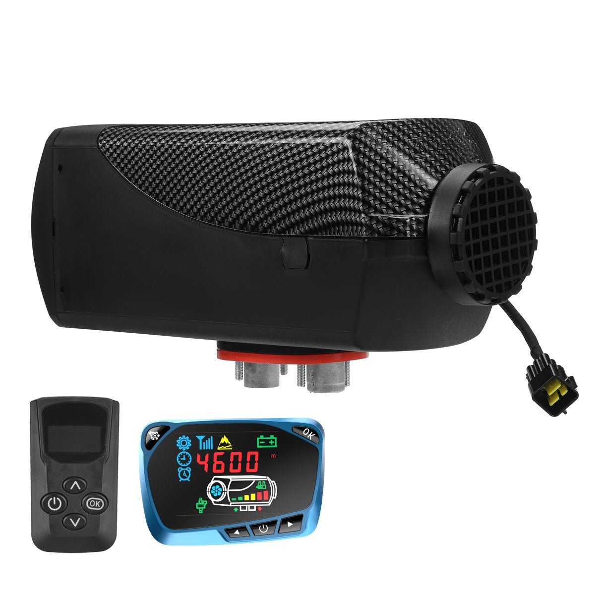 Mudiro 2KW/8KW 12V Auto Standheizung Diesel Lufterhitzer Fernbedienung LCD Monitor Schwarz für Wohnmobile Lastwagen Auto